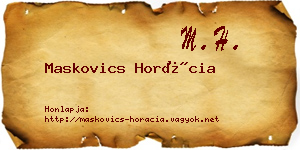 Maskovics Horácia névjegykártya